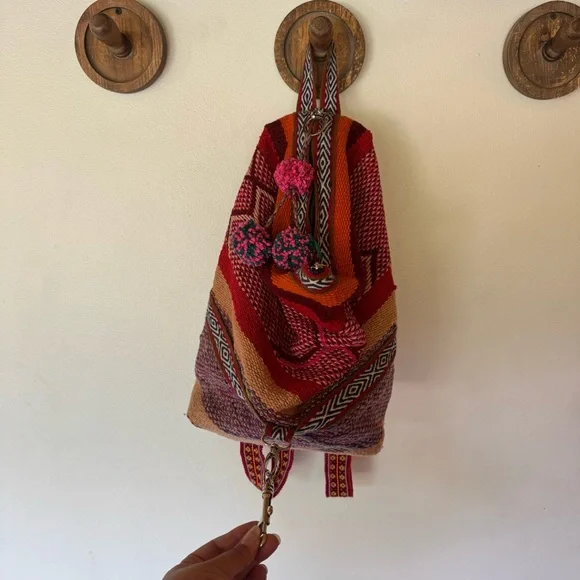 Colorful Woven boho Backpack purse - Picture 4 of 11